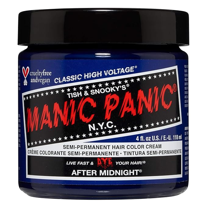 MANIC PANIC Classic After Midnight Semi Permanent Hair Color - Dark Blue Hair Dye for Women & Men That Lasts