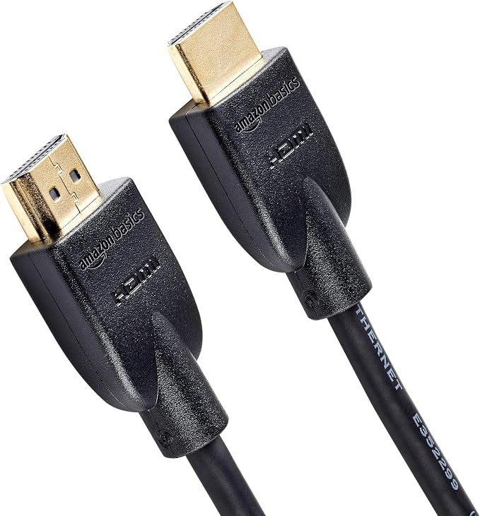 Amazon Basics HDMI Cable, 3ft, 4K@60Hz, High-Speed HDMI 2.0 Cord, 18Gbps, 2160p, 48 bit, Compatible