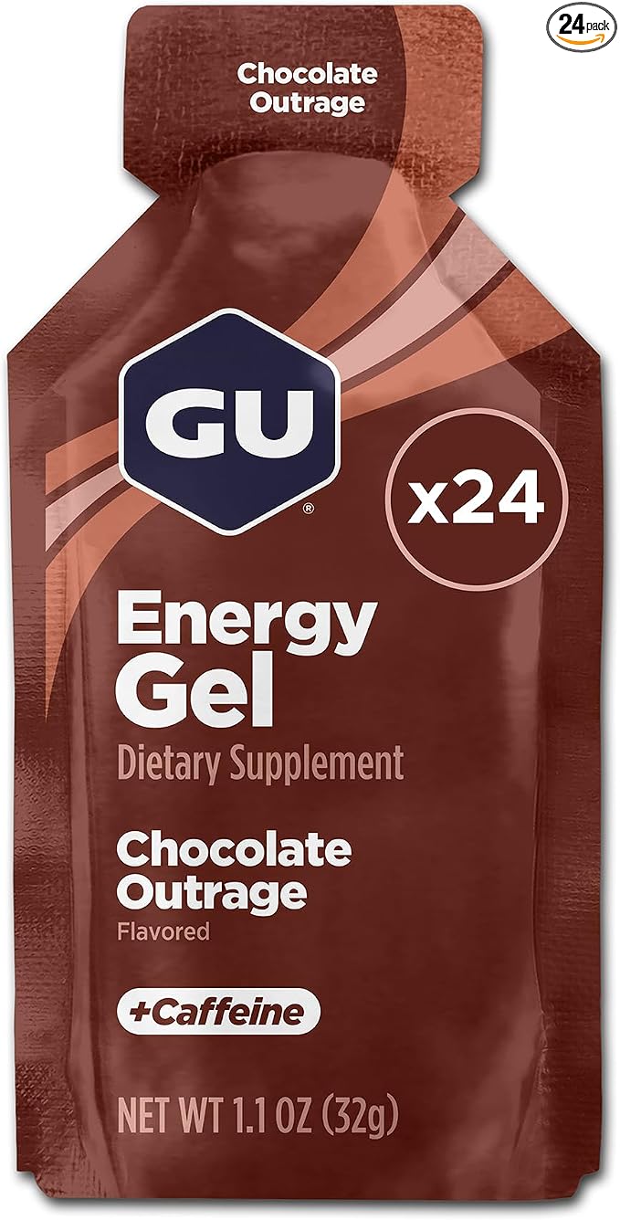 GU Energy Original Sports Nutrition Energy Gel, Chocolate Outrage, 24 Count Box