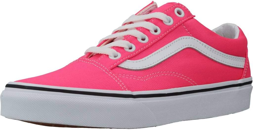 Vans Women's Low-Top, Neon Knockout Pink True White, 7